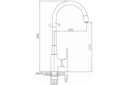 картинка Смеситель для кухни D-Lin черный D155318-1 от магазина Сантехстрой