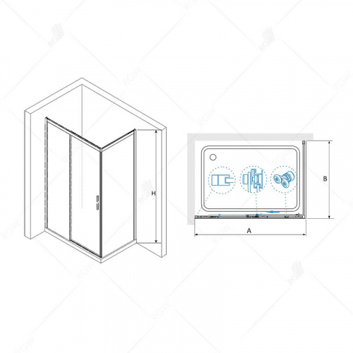 картинка Душевой уголок RGW Leipzig LE-41B 110х100 34124101-014 профиль Черный стекло прозрачное от магазина Сантехстрой