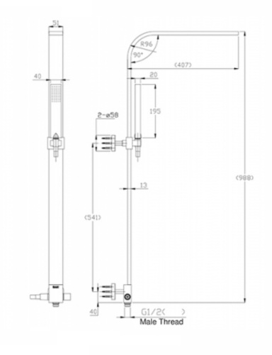 картинка Душевая система Bravat Arc D224K-ENG Черная от магазина Сантехстрой