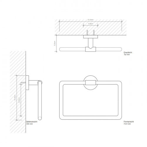 картинка Decor Walther Basic HTR Полотенцедержатель кольцо, цвет: черный матовый от магазина Сантехстрой