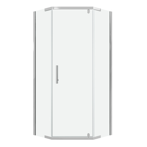 картинка Душевое ограждение Niagara Eco NG-1010-14D (100х100х190) трапеция,распашное,хром,стекло прозрачное,1 место от магазина Сантехстрой