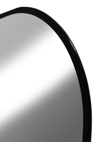 картинка Зеркало Reflection Black View с фоновой подсветкой, бесконтактным сенсором, диммером, часами, черной окантовкой 500х700 от магазина Сантехстрой