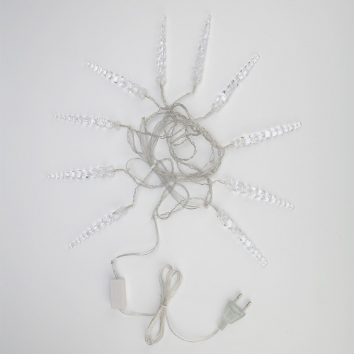 картинка Гирлянда Сосульки 1,5х0,25 м,  прозрачный провод,  белый цвет свечения NEON-NIGHT от магазина Сантехстрой