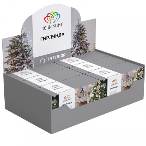 картинка Гирлянда Твинкл-Лайт 15 м,  прозрачный ПВХ,  120 LED,  белое свечение NEON-NIGHT от магазина Сантехстрой