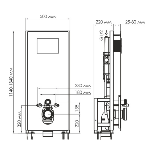 картинка Glan 66TLT.010.ME.WH.WM03 Система инсталляции для унитазов от магазина Сантехстрой