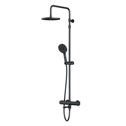 картинка F0785A522 X-Joy, душ.система:  см-ль д/ванны/душа с ТМС, душ.штанга,верхний душ 220мм, ручн душ,черн от магазина Сантехстрой