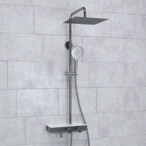 картинка Душевая система WasserKRAFT A113.118.127.CH Thermo с термостатом Хром Белая от магазина Сантехстрой