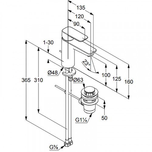 картинка Смеситель для раковины Kludi 402900575 Хром от магазина Сантехстрой