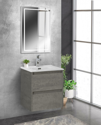 картинка Зеркало BelBagno Kraft 50 SPC-KRAFT-500-800-LED-TCH-WARM с подсветкой Сатин с сенсорным выключателем и подогревом от магазина Сантехстрой