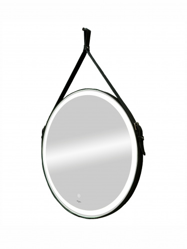 картинка Зеркало Reflection Skin с LED подсветкой, сенсором, на ремне из натуральной кожи черного цвета D650 от магазина Сантехстрой