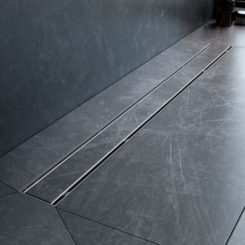 картинка W02SC-U11-090-04SB PrimeFlow Трап для душа линейный универс затвор Tile 90см цвет сталь мат от магазина Сантехстрой