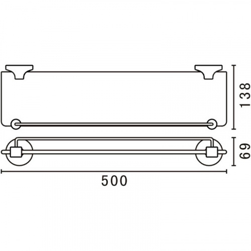 картинка Стеклянная полка Art&Max Bohemia AM-E-4282-Br Бронза от магазина Сантехстрой