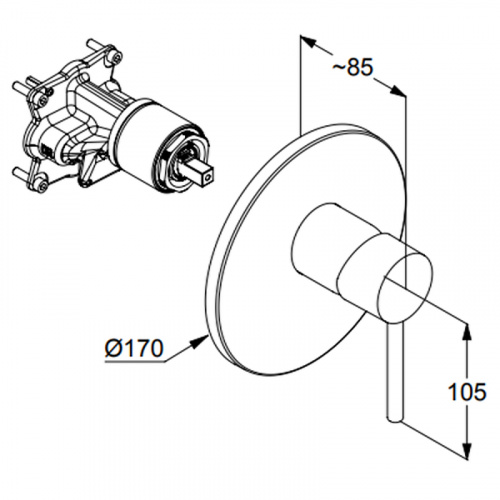 фото смеситель для душа kludi 386553976 черный