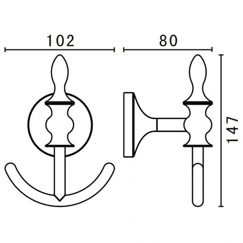 картинка Двойной крючок Art&Max Bohemia AM-E-4286B-Br Бронза от магазина Сантехстрой