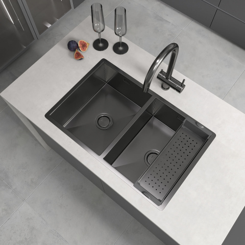 картинка Коландер для кухонной мойки Reflexion Arno RX3014BL оружейная сталь от магазина Сантехстрой