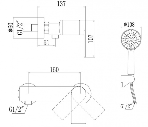 картинка Смеситель для ванны Savol (S-601815) от магазина Сантехстрой
