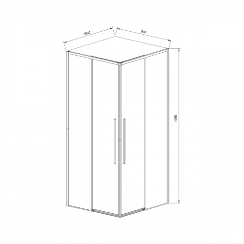 картинка Душевой уголок Slim-N VSS-4SN9010CGB, 1000*900, черный, стекло тонированное от магазина Сантехстрой