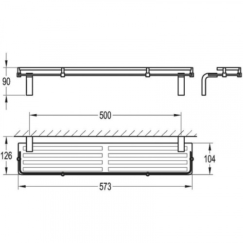 картинка Стеклянная полка Cezares Ultima CZR-F-8929 Хром от магазина Сантехстрой