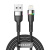картинка Кабель USB-A – Lightning для Apple,  2,4А,  1м,  в черной нейлоновой оплетке,  с LED подсветкой REXANT от магазина Сантехстрой