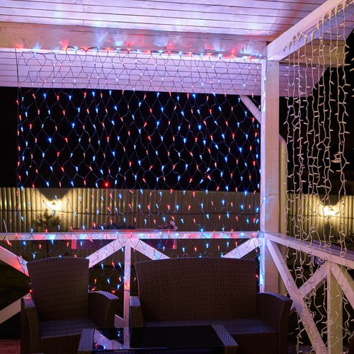 картинка Гирлянда Сеть 2,5х2,5м,  черный ПВХ,  432 LED Красные/Синие от магазина Сантехстрой