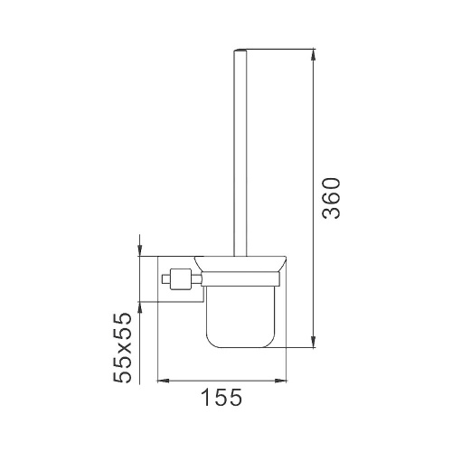 картинка Ёршик туалетный настенный Haiba черный HB8910 от магазина Сантехстрой