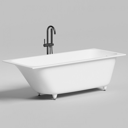 картинка Salini ORLANDA KIT Встраиваемая ванна 1700х700х600мм, "Up&Down", сифон,  щелевой слив-перелив, мат-л: S-Stone, матовый, белый. ¶Фурнитура: белая. от магазина Сантехстрой