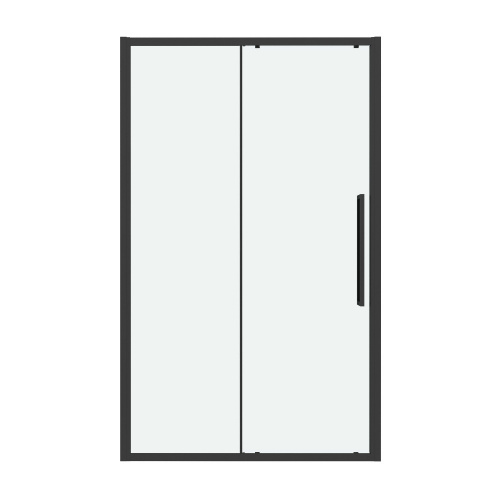 картинка Дверь в нишу 100.K33.02.100.21.00 Cosmo (100*195) черный матовый, стекло прозрачное, 1 место от магазина Сантехстрой