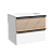 картинка Тумба под раковину подвесная SANCOS Delta 590х445х500, c двумя ящиками оснащенными доводчиками,  дуб светлый/белы от магазина Сантехстрой