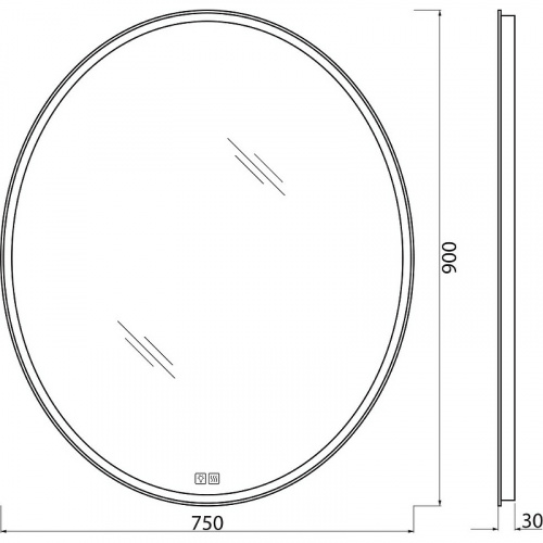 картинка Зеркало BelBagno 75 spc-vst-750-900-led-tch-warm от магазина Сантехстрой