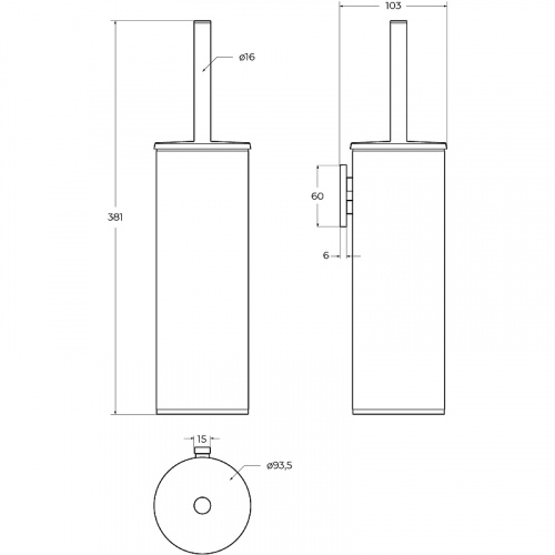 картинка Ершик для унитаза Cezares Relax RELAX-TBS-M-BORO Брашированное золото от магазина Сантехстрой