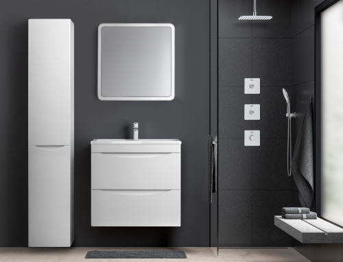 картинка Колонна универсальная "Бергамо L" с корзиной, Люкс антискрейтч белый, PLUS от магазина Сантехстрой