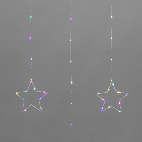 картинка Гирлянда Светодиодный занавес из росы с фигурами Звезд МУЛЬТИКОЛОР IP20 USB + пульт управления NEON-NIGHT от магазина Сантехстрой