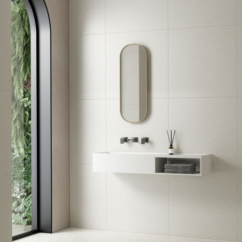 картинка Раковина Solid Surface Vincea VWB-6S112MW, 1200*400*200, подвесная, цвет белый матовый от магазина Сантехстрой