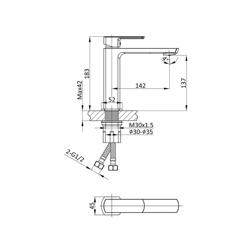 картинка Смеситель для раковины Next VBF-1N1MB однорычажный, черный от магазина Сантехстрой