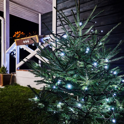 картинка Гирлянда Твинкл Лайт 10 м,  черный ПВХ,  100 диодов,  цвет белый от магазина Сантехстрой