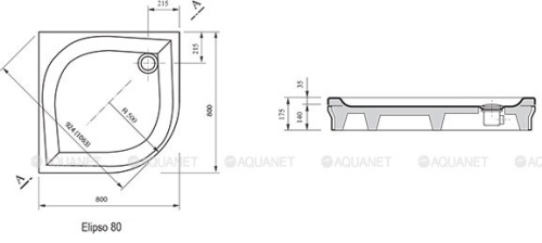 картинка Душевой поддон Ravak Galaxy Elipso-80 PAN A224401410 80x80 от магазина Сантехстрой