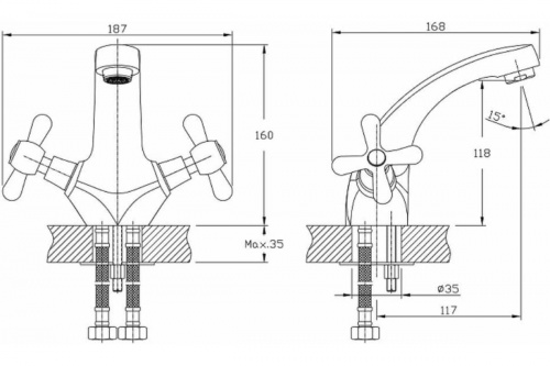 картинка Смеситель для умывальника D-Lin хром D110806 от магазина Сантехстрой