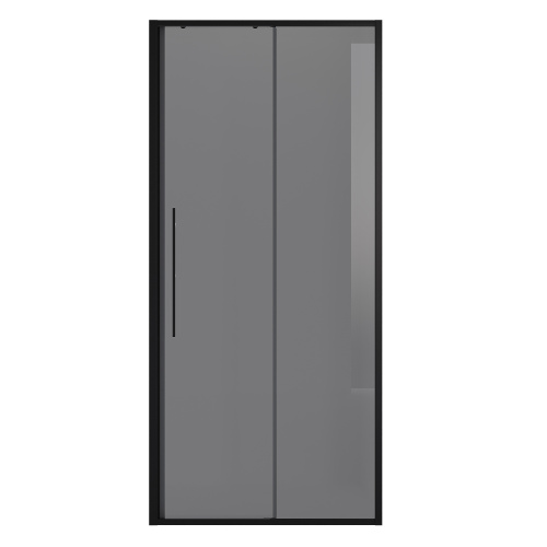 картинка Дверь в нишу Niagara Nova NG-85-11TB (110х195) черный матовый,стекло тонированное,дверь раздвижная,1 место от магазина Сантехстрой