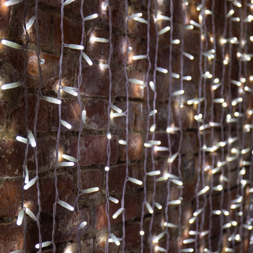 картинка Гирлянда Светодиодный Дождь 2х3 м,  эффект мерцания,  прозрачный провод,  230 В,  диоды белые от магазина Сантехстрой