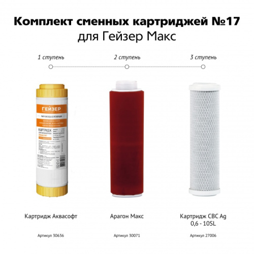 картинка Комплект сменных картриджей № 17 для Гейзер Макс от магазина Сантехстрой