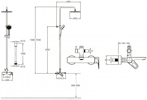 картинка Душевая система Jacob Delafon Aleo 2.0 E26809-CP от магазина Сантехстрой