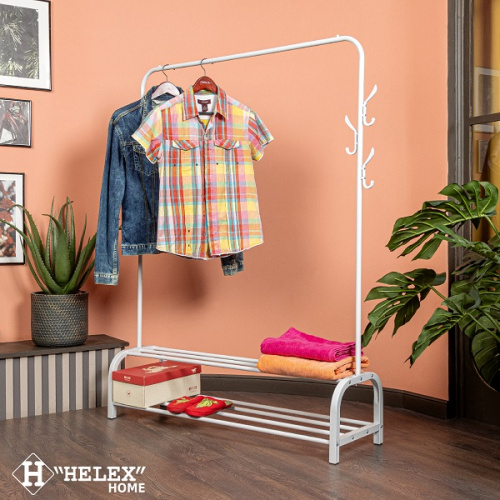 картинка Напольная вешалка для одежды Helex Home W-20, белая от магазина Сантехстрой