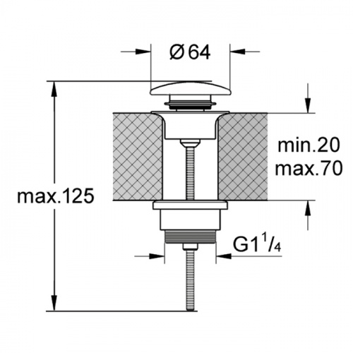 картинка Kerasan Донный клапан  клик-клак, покрытие керамика, цвет белый глянцевый от магазина Сантехстрой