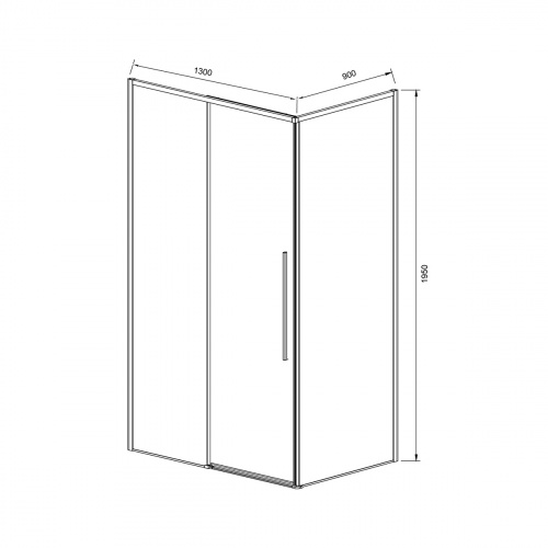 картинка Душевой уголок Slim-N VSR-4SN9013CLGM, 1300*900, вороненая сталь, стекло прозрачное от магазина Сантехстрой
