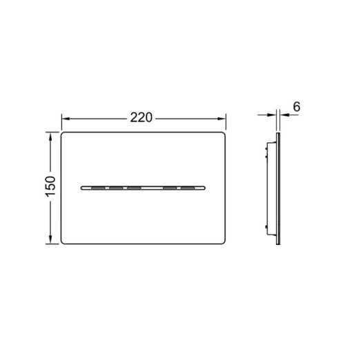 картинка TECEsolid. Металическая панель смыва для унитаза TECEsolid с бесконтактной активацией, от сети 12 В, нерж.сталь, сатин (с покр. отпечатков пальцев) от магазина Сантехстрой