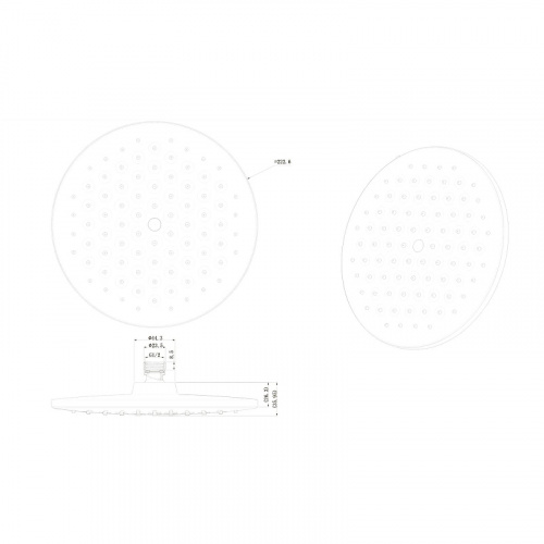картинка Верхний душ Bravat Built-in P70253BW-ENG Черный матовый от магазина Сантехстрой