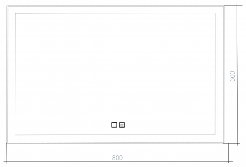 картинка Santana 800х600 - 2 (сенсорный выключатель, подогрев) зеркало от магазина Сантехстрой