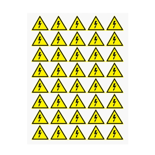 картинка Наклейка знак электробезопасности «Опасность поражения электротоком» 50х50х50 мм REXANT 50шт. от магазина Сантехстрой