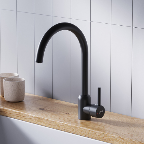картинка D3007022 Logic кухонный смеситель поворотный, черный от магазина Сантехстрой