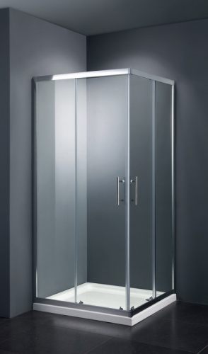 картинка Душевой уголок Black&White Stellar Wind S102 100х100 1021010 профиль Серебристый хром стекло прозрачное от магазина Сантехстрой